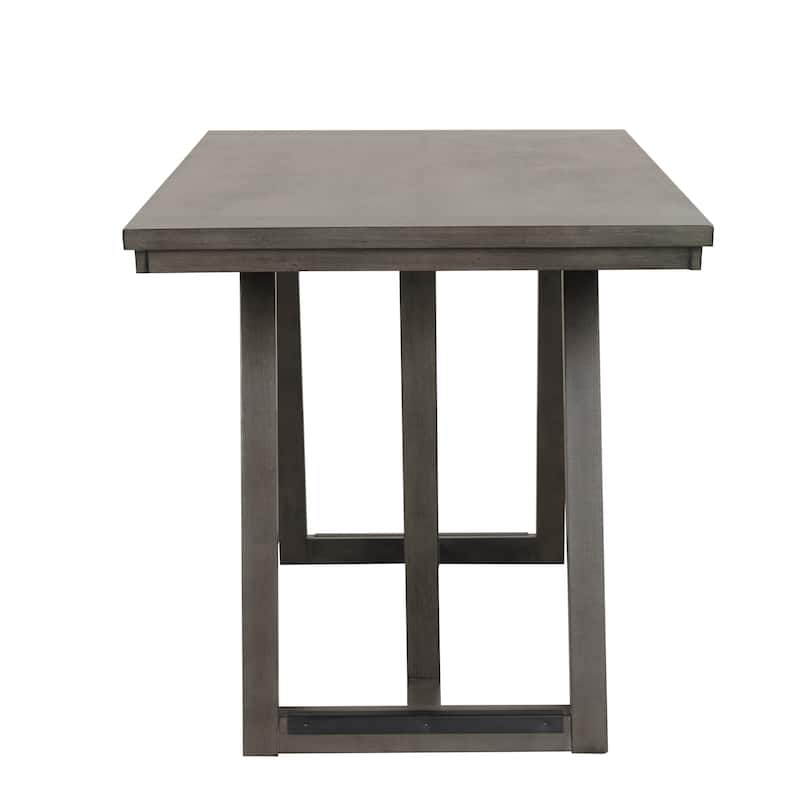 Ghy Counter Height Table, Brown Solid Acacia Wood, Rectangular 80 Inch