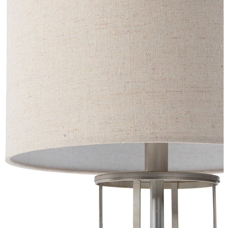Artistic Weavers Marile Antique Silver Cage Table Lamp - 25"H x 13"W x 13"D
