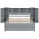 preview thumbnail 11 of 28, Full Platform Bed with Storage Headboard, Lockers & Pine Wood Frame, Grey