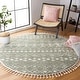 preview thumbnail 23 of 117, SAFAVIEH Berber Fringe Shag Leatha Trellis Rug 6'7" Round - Sage/Ivory - Round
