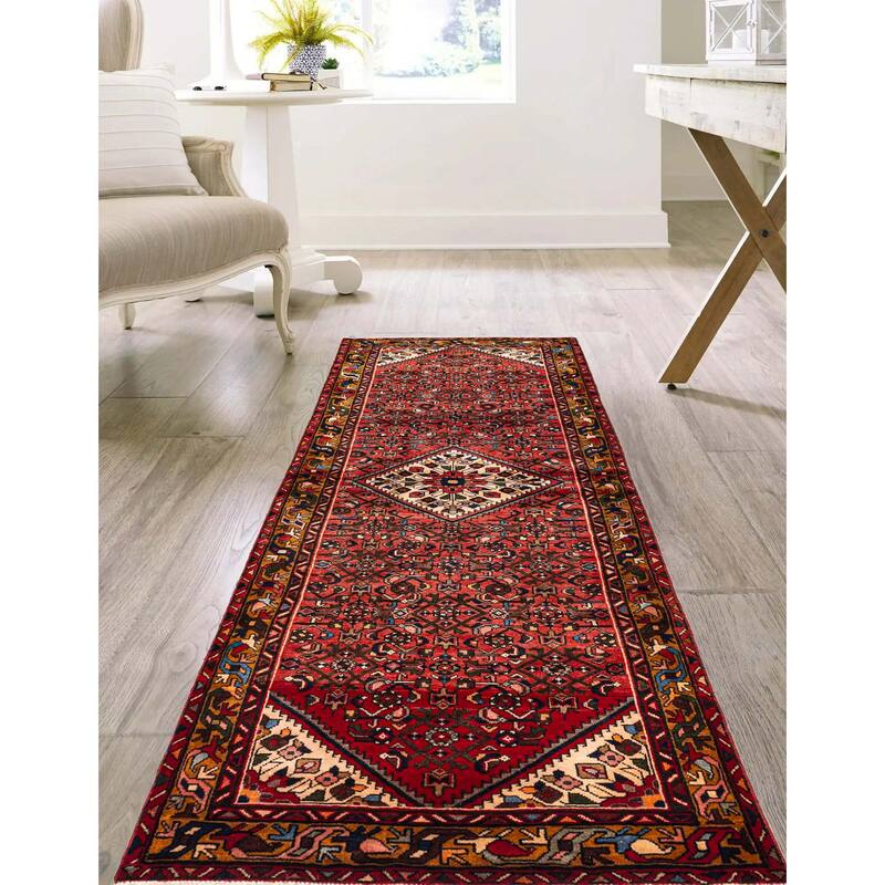 ECARPETGALLERY Hand-knotted Andelz Red Wool Rug - 3'7 x 9'9