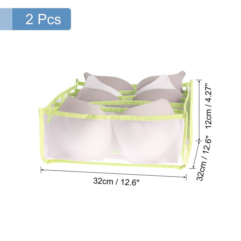 2pcs Bra Drawer Organizer, Clothes Closet Organizers and Storage Bins - Green - 2pcs