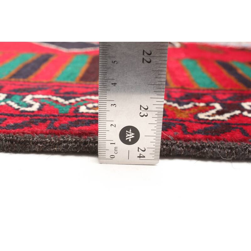 ECARPETGALLERY Hand-knotted Teimani Red Wool Rug - 3'0 x 4'1