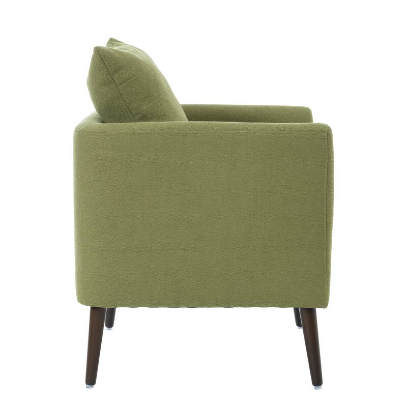 Modern Fabric Accent Chair with Wood Legs