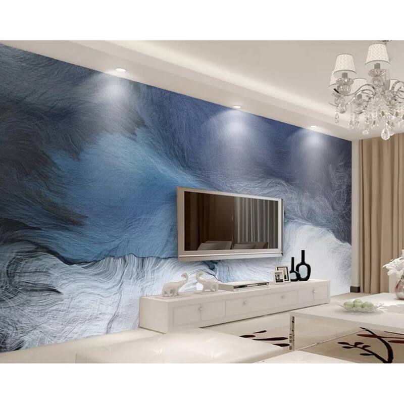 GK Wall Design Brush Dark Blue Splash Abstract Peel&Stick Wallpaper