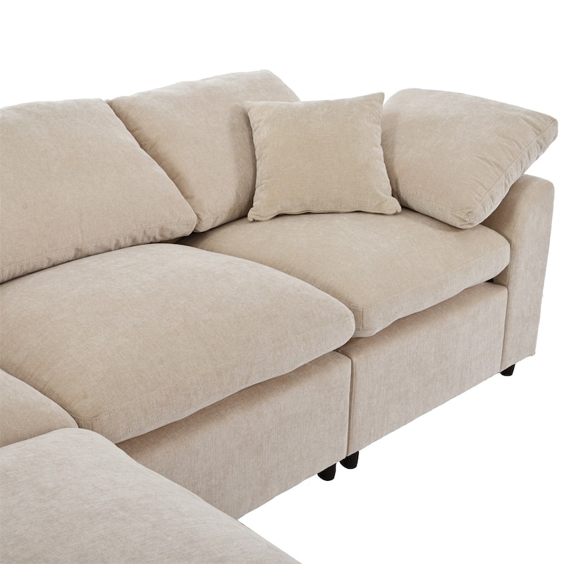 Merax Oversized Modular Sectional Sofa with Ottoman L Shaped Corner Sectional