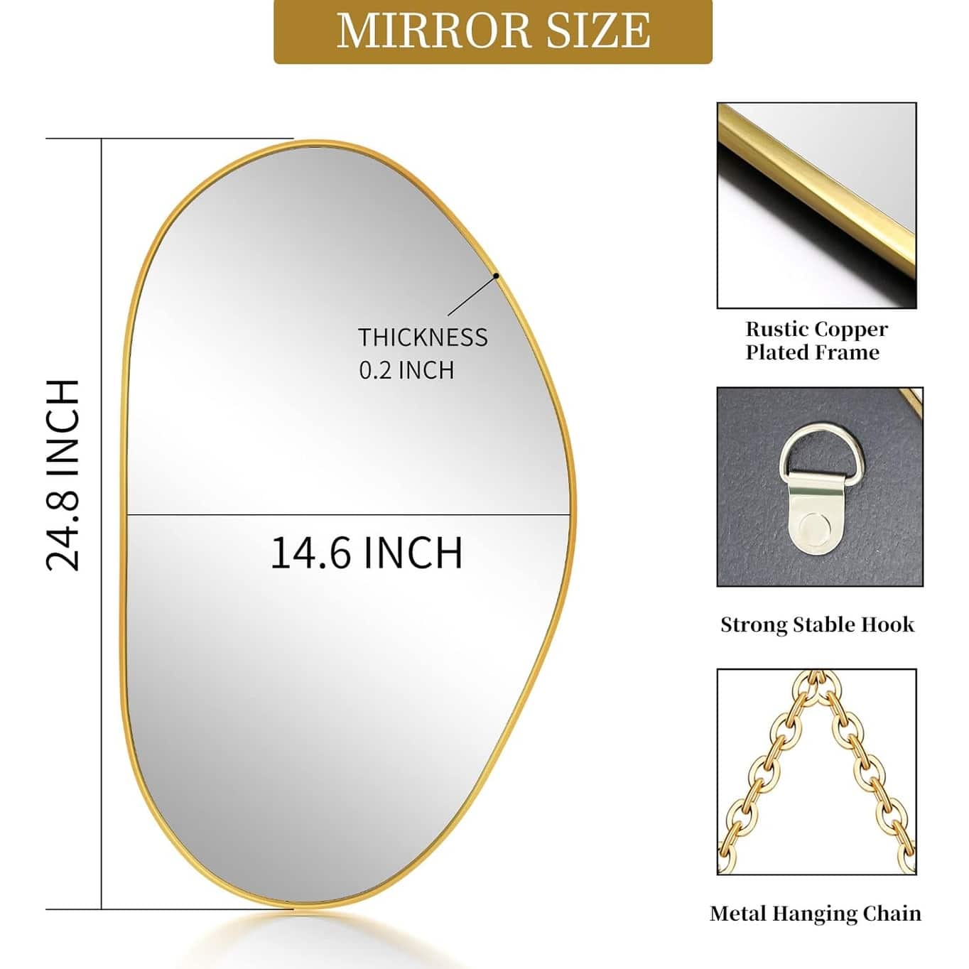 Irregular Brass Framed Wall Mirror - Bed Bath & Beyond - 40165695