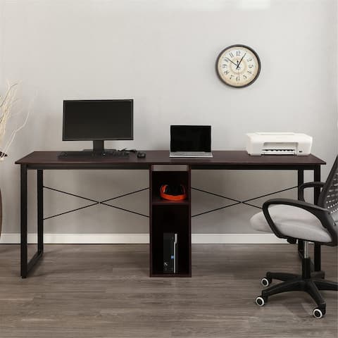 2-Person Home Office Desk,78 inch Large Double Workstation Desk, Storage Desk Writing Desk with Storage