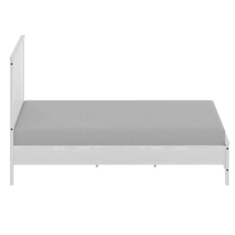 Solid Wood Bed, Modern Rustic Wooden Full Size Bed Frame Box Spring Needed