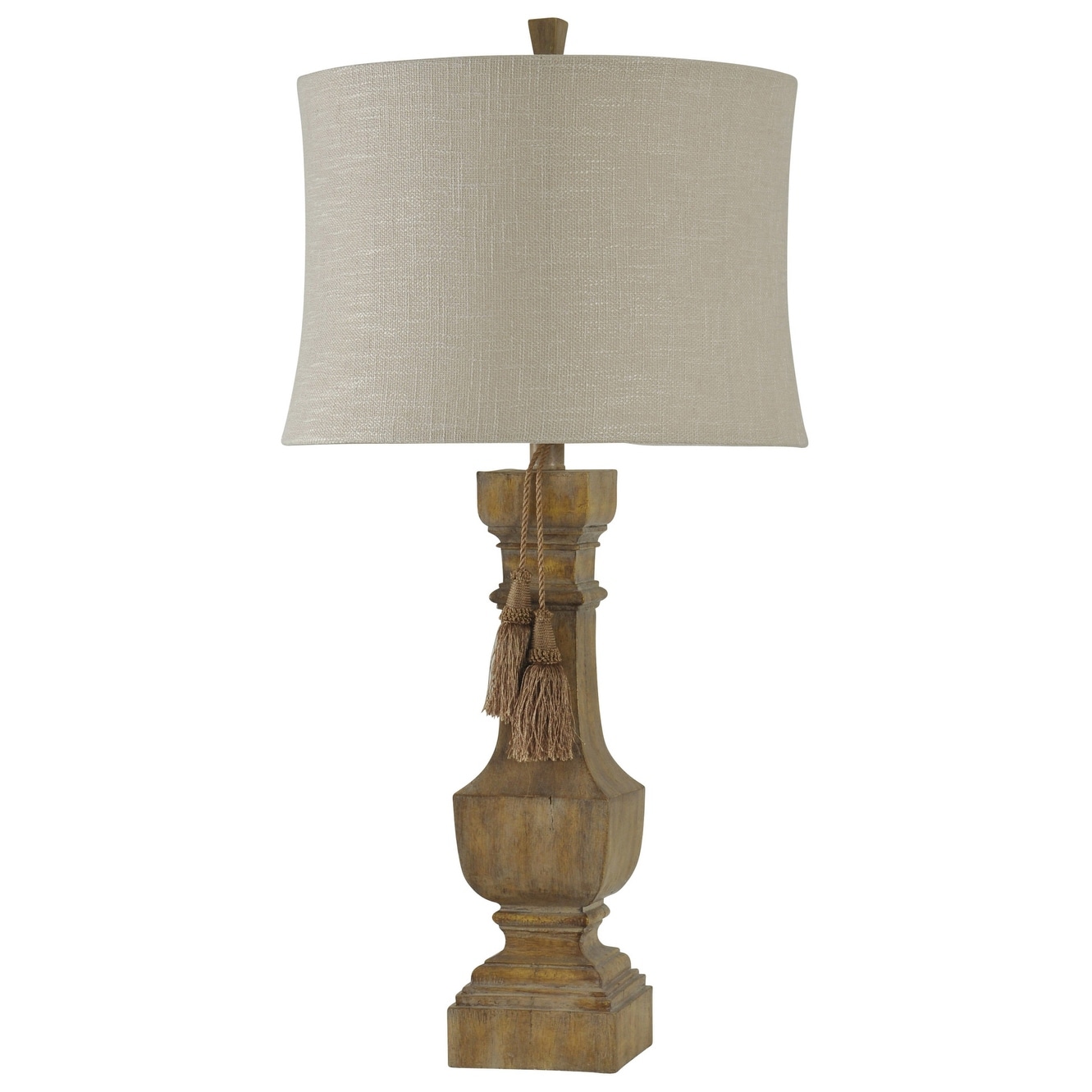 Shop Delacora Sc L311728 Shelton 36 Tall Accent Table Lamp With Softback Fabric Shade Natural Brown Wood Overstock 25648408