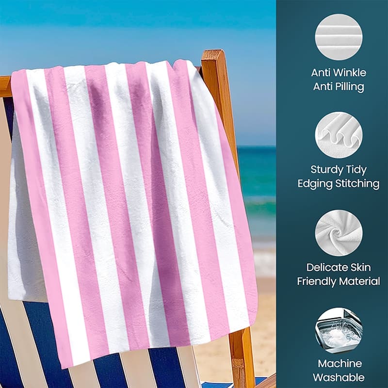 Large Cabana Stripe Beach Towel 30"x60", 35"x70"