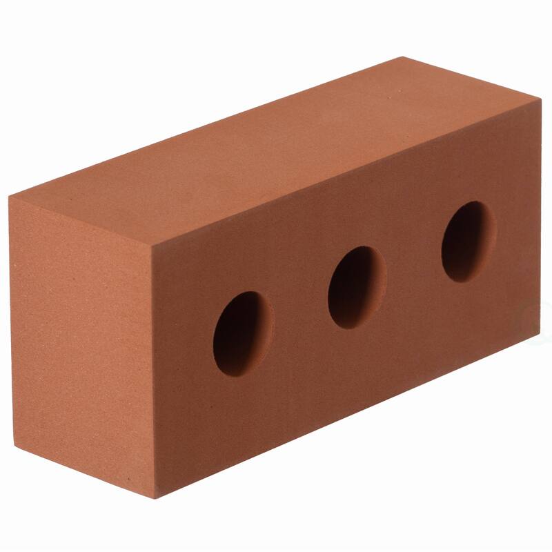 Construction Stacking Building Red Brick Block, Rectangle Foam Kids Pretend Play Creativity Toy, 25 Pack