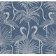 preview thumbnail 1 of 5, A-Street Prints Biscayne Navy Flamingo Beach Wallpaper