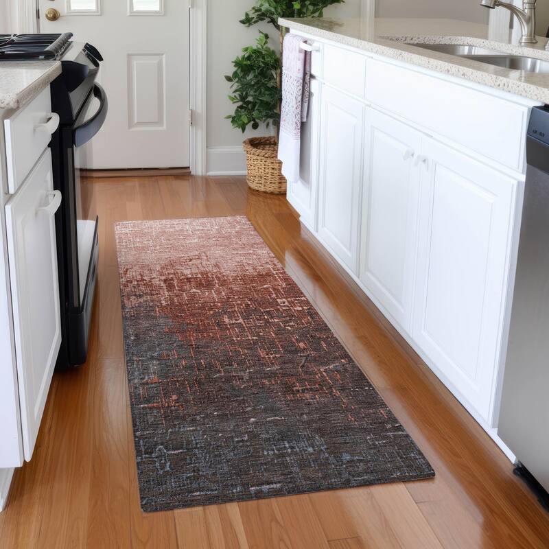 Premium Washable Super Soft Casual Ombre Mayfield Rug - Paprika - 2'3" x 7'6"