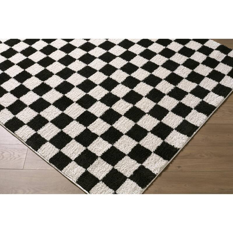 Livabliss Scandinavian Fossay Shag Stripe Washable Area Rug