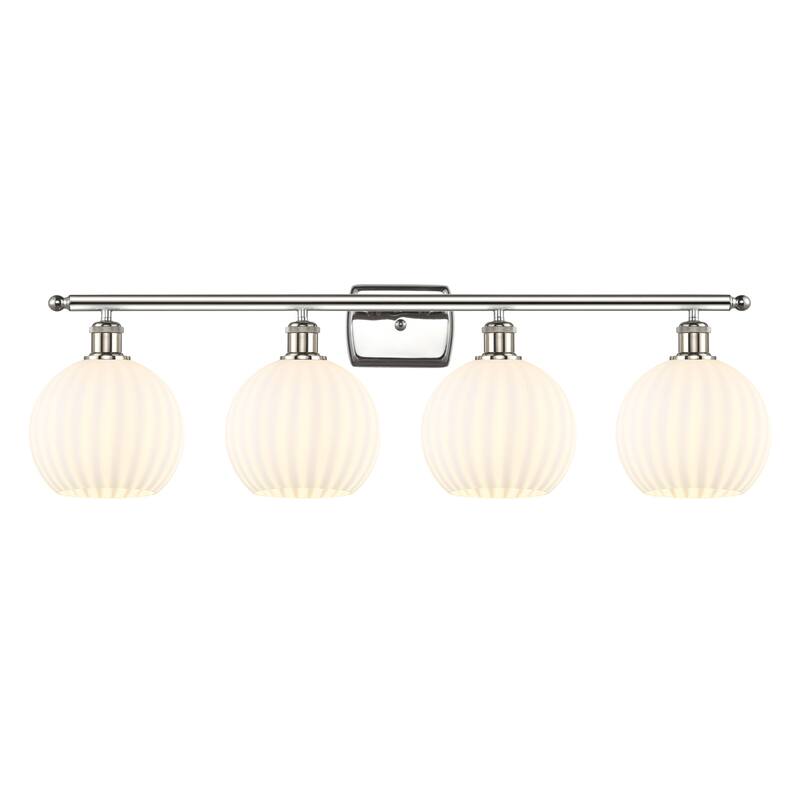 Innovations Lighting 516-4W-11-38-White Venetian-Bathroom Vanity Light - Polished Nickel / White Venetian