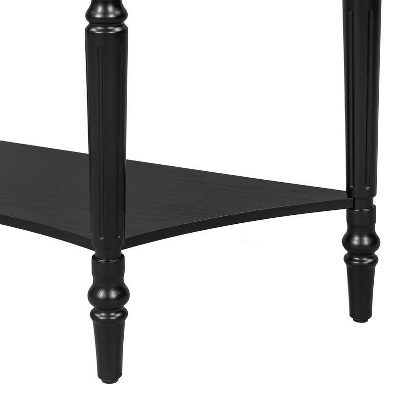 Farmhouse Half Moon Console Table with Drawer and Shelf for Entryway and Living Room Decor