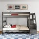 preview thumbnail 5 of 20, Max and Lily Modern Farmhouse Twin Over Twin Bunk Bed With Staircase