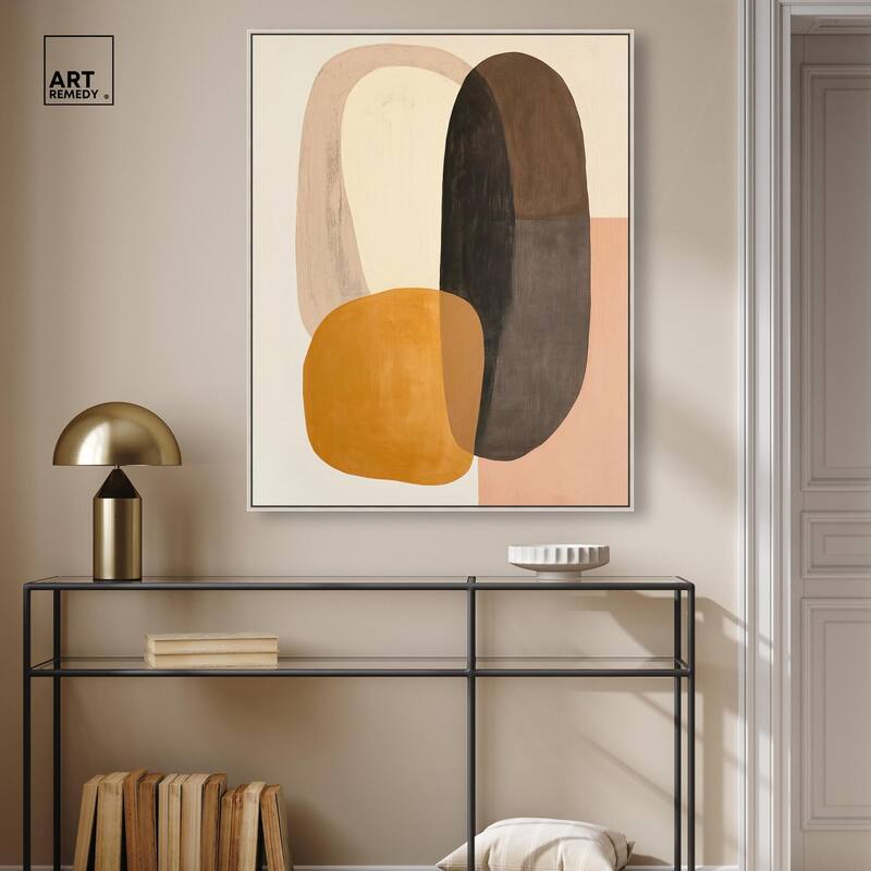 Burnt Ochre Orbit Canvas by Art Remedy