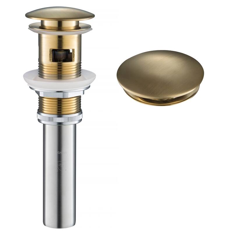 KRAUS Pop-Up Drain w Overflow, Bathroom Sink, Chrome, Nickel - Brushed Gold