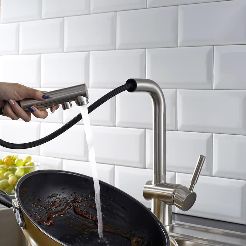 ALPHAUCET Single Handle Pull-Out Sprayer Kitchen Faucet
