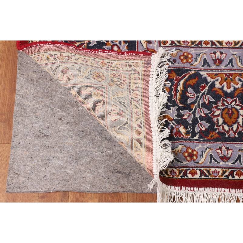 Floral Red Kashan Turkish Rug Machine-Made Medallion Carpet - 9'7" x 12'7"