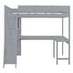 preview thumbnail 28 of 33, Full Size Solid Wood Loft Bed with Desk and Shelf for Kids, Boys and Girls, Bedroom