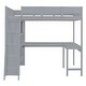 preview thumbnail 11 of 16, Gray Full Solid Wood Loft Bed with Desk & Shelf