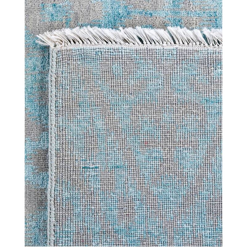 Ikat One-of-a-Kind Handmade Area Rug, Blue - 8' 3" x 10' 2"