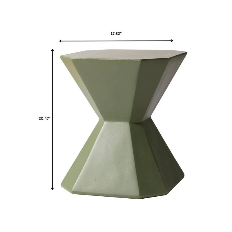 Azure 17" Modern Fiberstone Octagonal Accent Side End Table for Patio, Garden, Living Room, Bedroom, or Home Office Use