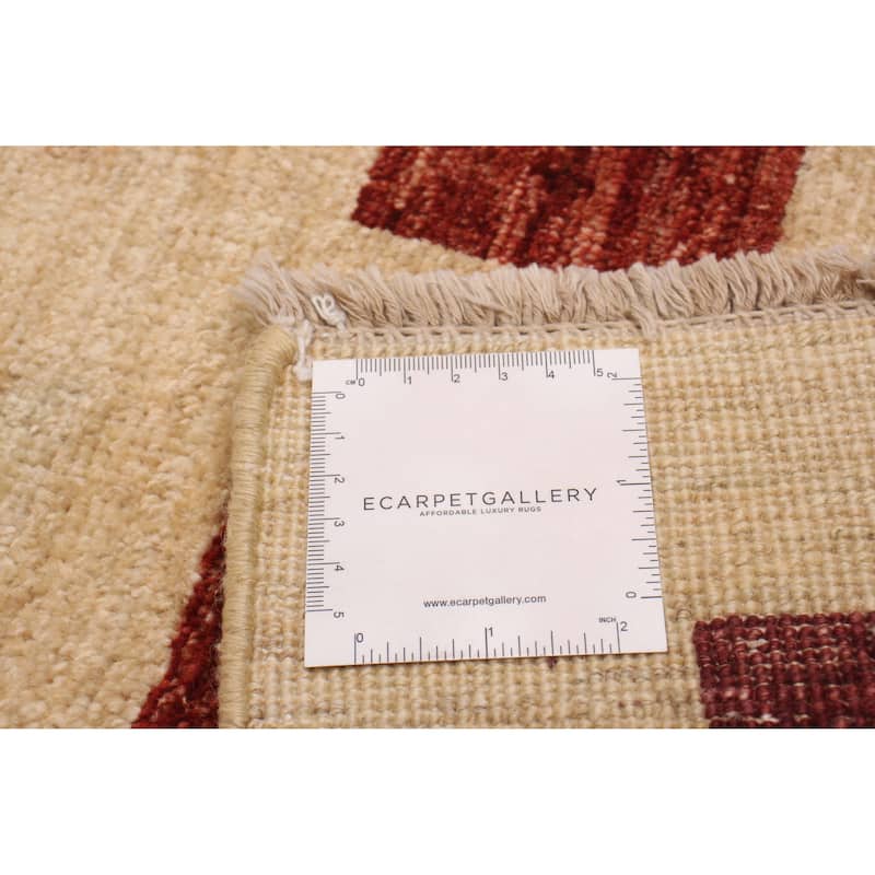 ECARPETGALLERY Hand-knotted Finest Peshawar Ziegler Ivory Wool Rug - 5'10 x 8'11