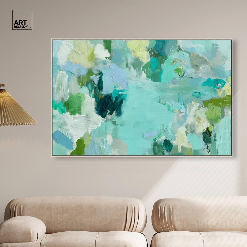 Alista Green Blues Canvas by Art Remedy