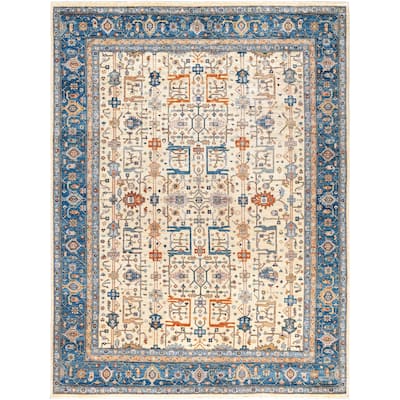 Serapi One-of-a-Kind Hand-Knotted Area Rug - Ivory - 9' 0" x 11' 10"