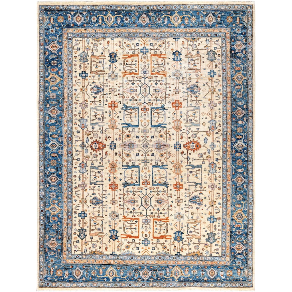 Serapi One-of-a-Kind Hand-Knotted Area Rug - Ivory - 9' 0" x 11' 10"