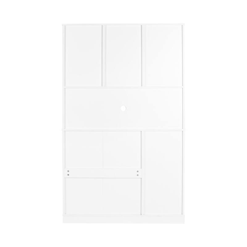 68 Inch High White Kitchen Pantry Cabinet with Hutch,Wine Rack for Dining Room