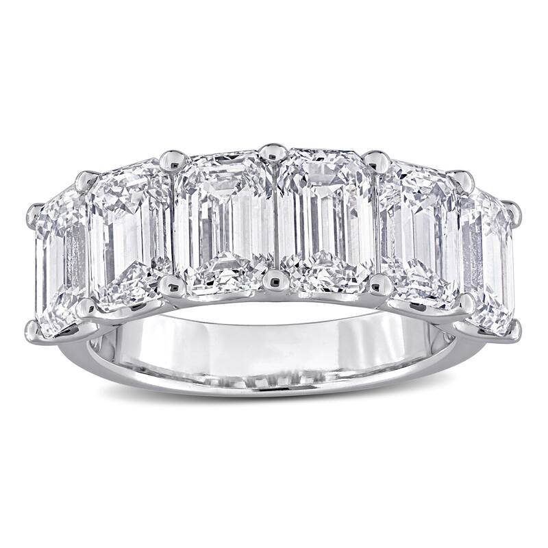 Miadora 6ct TW Emerald-Cut Lab-Grown Diamond 6-Stone Semi-Eternity Band 14k White Gold