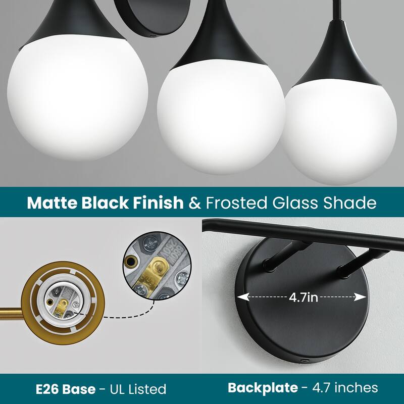 Dimmable Vanity Light with Clear Glass Shade