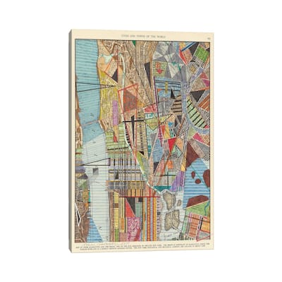 iCanvas "Modern Map of New York I" by Nikki Galapon Canvas Print