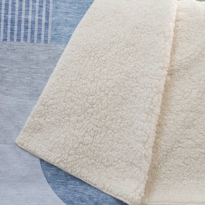 Premium Machine Washable Floral Sherpa Throw Blanket