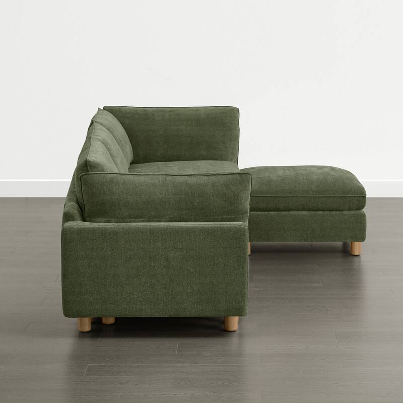 Spruce & Spring Modular Cloud Couch Sofa with Wood Legs for Living Room