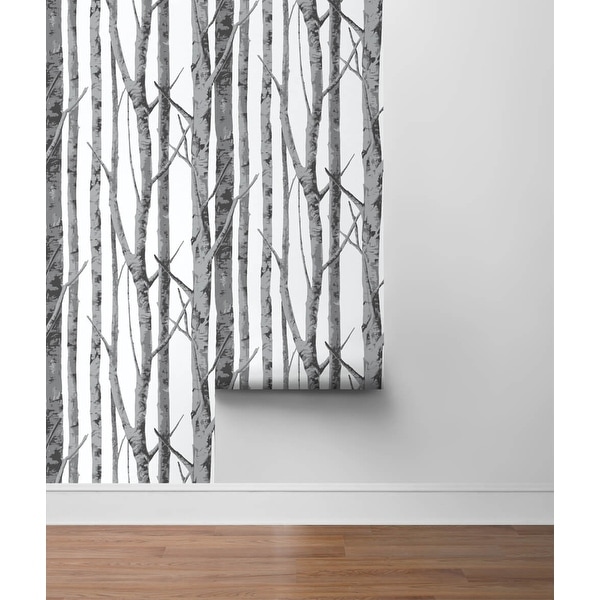 NextWall Birch Trees Peel and Stick Removable Wallpaper - 20.5 in. W x 18 ft. L
