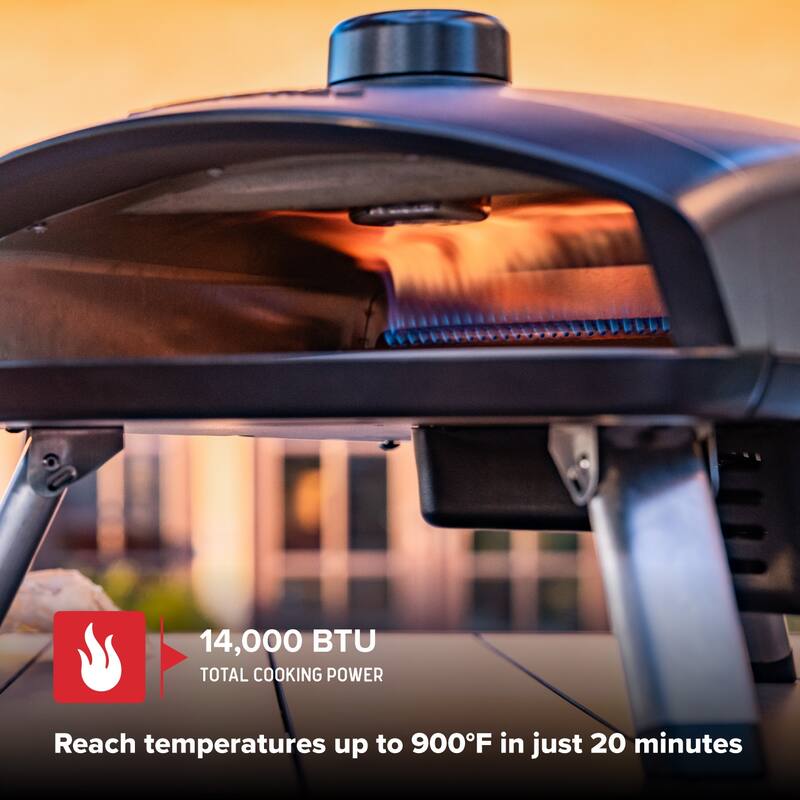 Nexgrill 12 Inch Tabletop Pizza Oven, Cast Aluminum Frame, 14,000BTUs, Rotating Pizza Stone - 820-02003