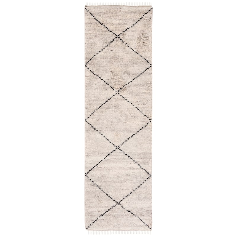 SAFAVIEH Hand-Knotted Casablanca Shag Misi Moroccan Wool Fringe Rug