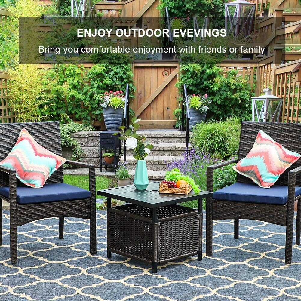 Shop Phi Villa 2 Pieces Patio Garden Rattan Chair Set Outdoor Modern High Grade Pe Rattan Wicker Armchair With Removable Cushions Overstock 32313570