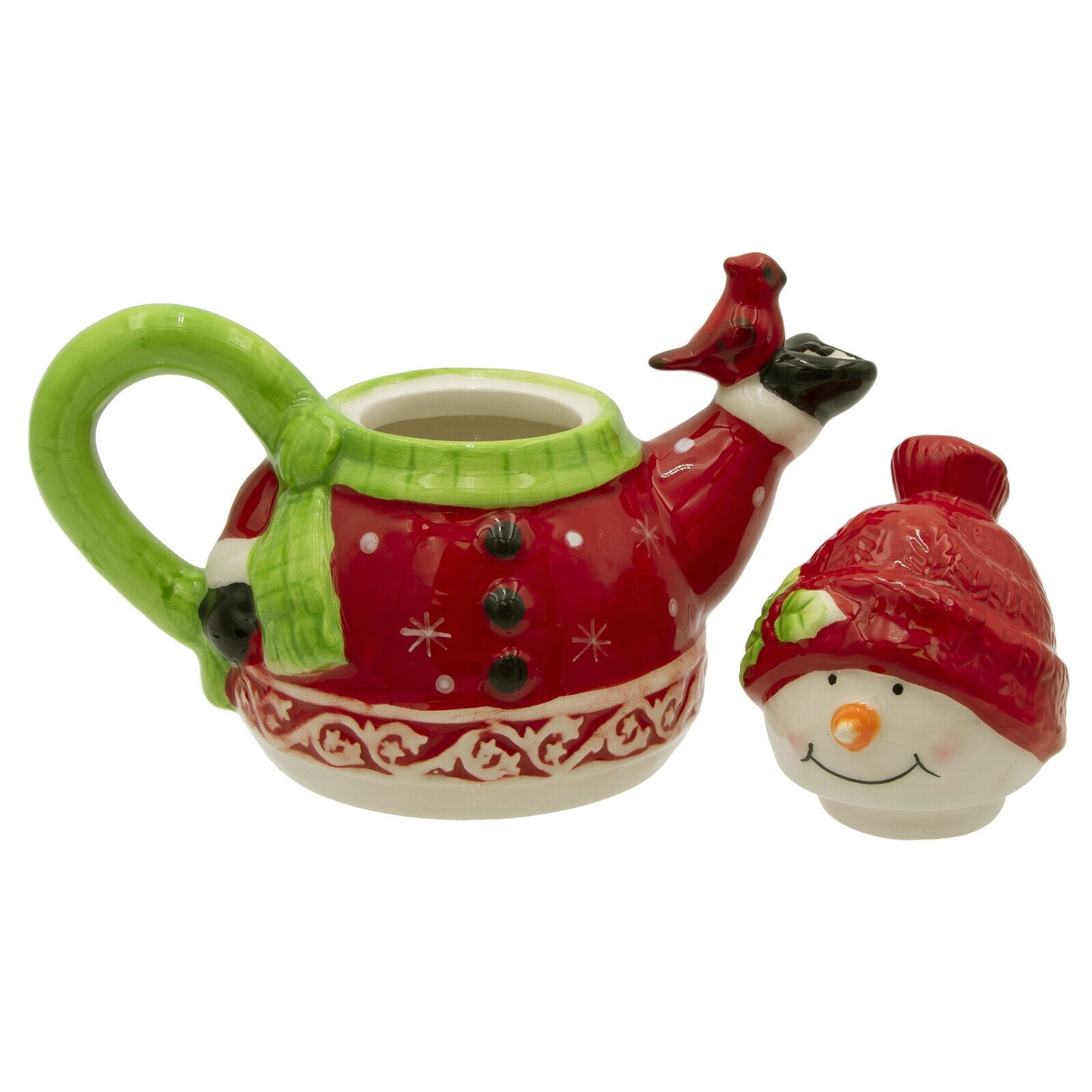 Snowman Shaped 16 oz Teapot Red 1