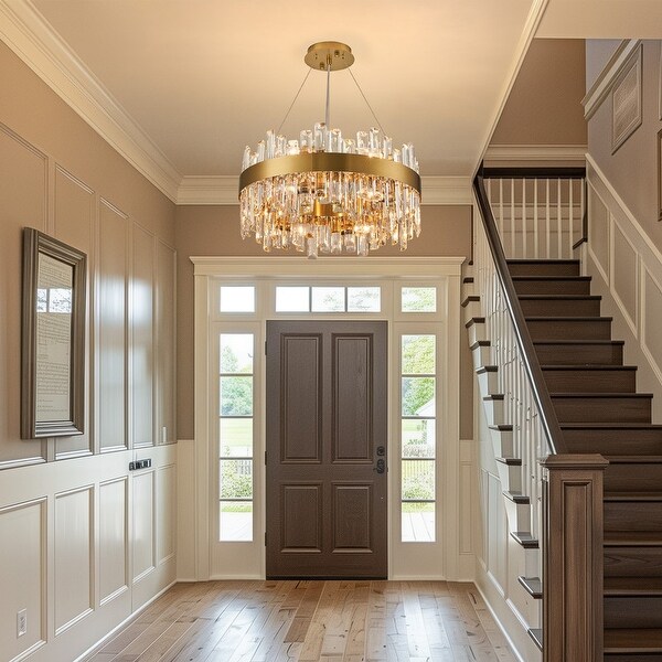 Brass entryway chandelier 2025