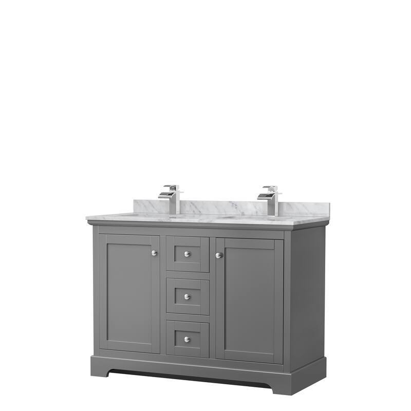 Avery 48-Inch Double Vanity Set with Square Sinks, No Mirror