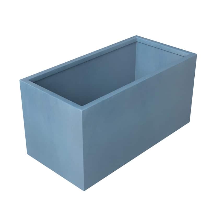 Bloom Rectangular Planter in Fiberstone for Modern Indoor and Outdoor Patio Planter Flower Pot with Drainage