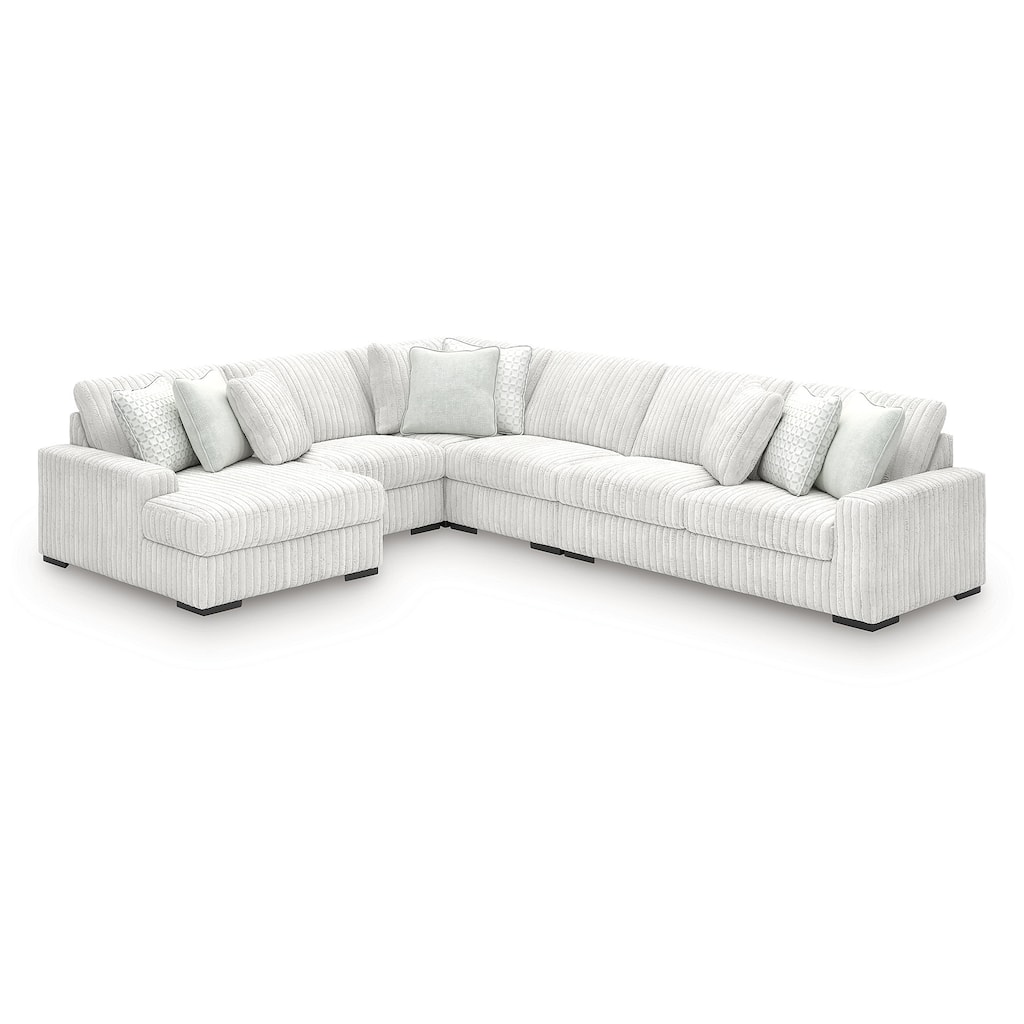 Signature Design by Ashley Stupendous White 5-Piece Sectional with Chaise