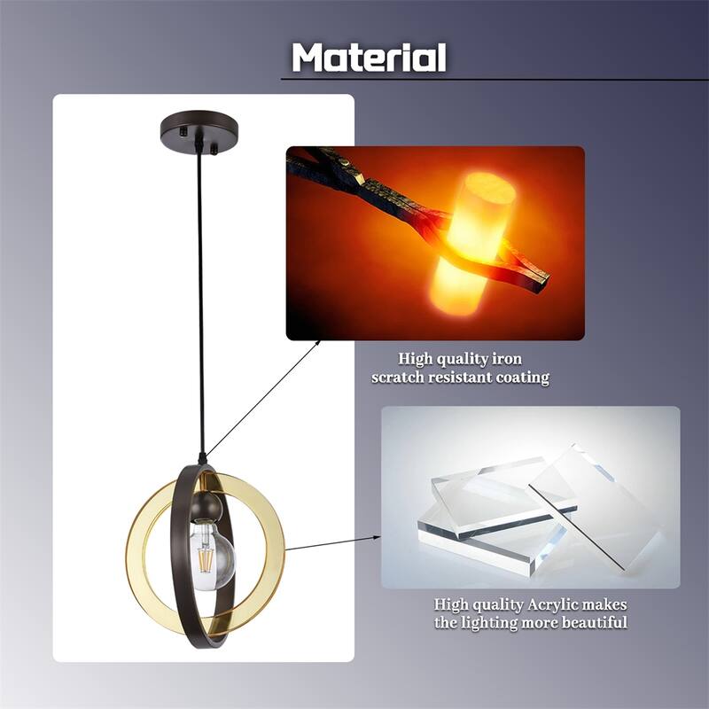 1-Light Matte Antique Bronze Chandelier